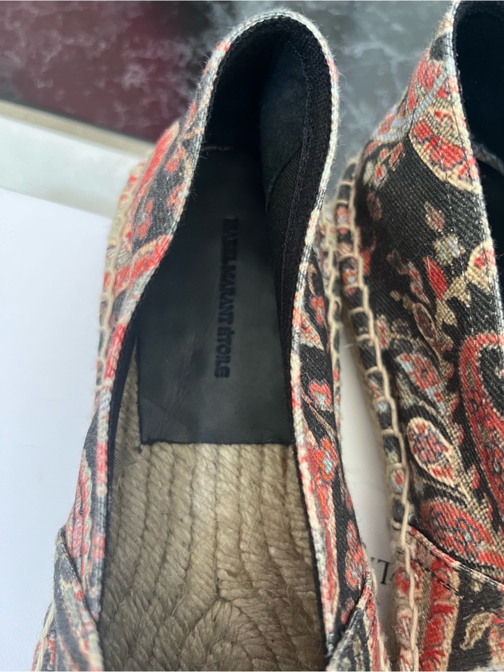 Nib 100% Auth Isabel Marant Black Paisley Slip-On Espadrilles Sz 37 - Picture 2 of 8